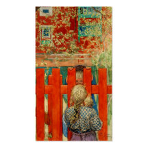 Two Girls Look Over the Fence Business Card Template