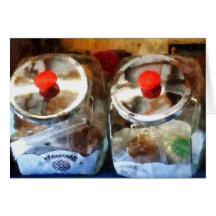 Two Glass Cookie Jars Greeting Card
