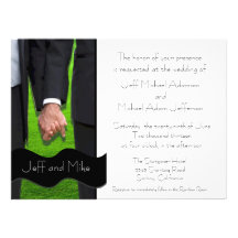Two Grooms Custom Gay Wedding Invitations