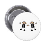 Two Grooms Dancing Happy Buttons