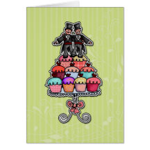 Two Grooms on Cupcakes Greeting Cards