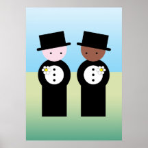 Two grooms, one colored, one caucasian posters