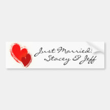 Two hearts in love bumper stickers