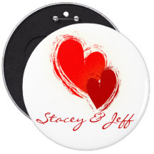 Two hearts in love buttons