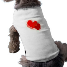 Two hearts in love dog tee shirt