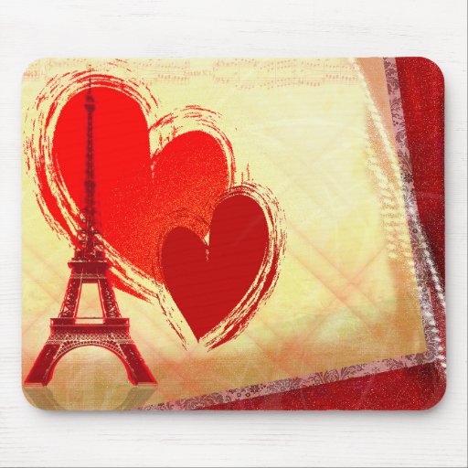 Two hearts in Paris Mousepads