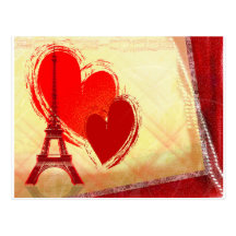 Two hearts in Paris Postcard