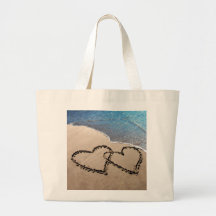 Two Hearts In The Sand Canvas Bag