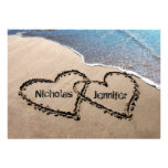 Two Hearts In The Sand Wedding Invitation