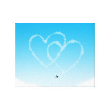two hearts in the sky canvas prints
