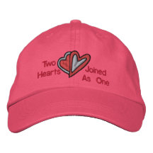 Two Hearts Joined As One Embroidered Hat