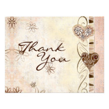 Two Hearts Joined as One Thank You Notes Personalized Announcements