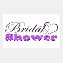 Two Hearts Purple w/ Zebra Bridal Shower Party Stickers