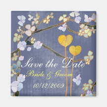 Two Hearts Save the Date Wedding Magnet