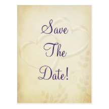Two Hearts Wedding Save The Date Post Card