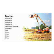 two lifts at a construction site business card