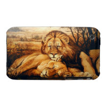 Two Lion couple iPhone 3 Case-Mate Cases