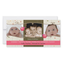 Two Little ornaments - holiday photocard Customised Photo Card