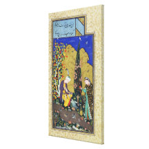 Two Lovers in a Flowering Orchard Gallery Wrapped Canvas