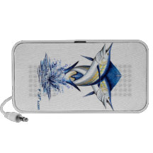 Two marlins twisted in fighting bliss travelling speaker