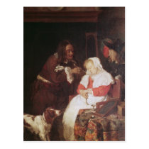 Two Men with a Sleeping Woman, c.1655-60 postcards