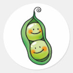 Two peas in a pod, twins baby shower round sticker