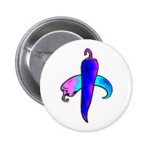 Two peppers blue purple button