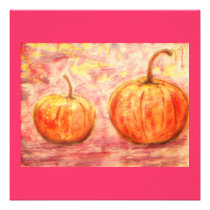 two pumpkins invitations