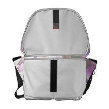 two purple water lilies invert solarized courier bag