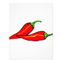 Two Red Chilli Peppers on Side Personalized Invitation