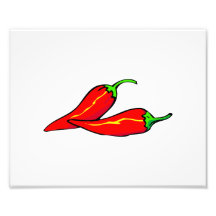 Two Red Chilli Peppers on Side Photo Print