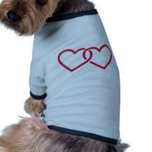 Two red hearts dog tshirt