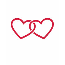 Two red hearts tee shirts