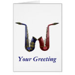 Two Saxes Greeting Card