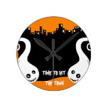 Two side ghosts Halloween clock wall clocks