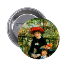 Two Sisters On the Terrace by Renoir Buttons