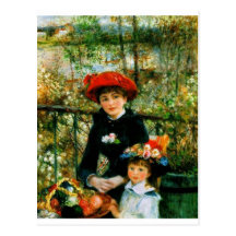 Two Sisters On the Terrace by Renoir Postcard