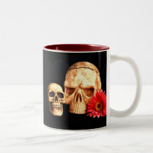 Two Skulls and a Daisy Mug