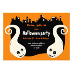Two smiling ghosts Halloween invitation card invitations