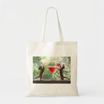 Two Squirrels Drinking a Cocktail Tote Bag