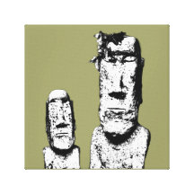 Two Stone Heads (the Eds) Canvas Print