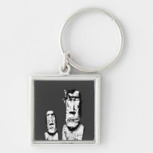 Two Stone Heads (the Eds) keychain