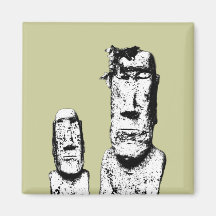 Two Stone Heads (the Eds) magnet