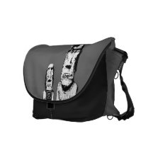 Two Stone Heads (the Eds) messenger bag L