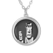 Two Stone Heads (the Eds) necklace