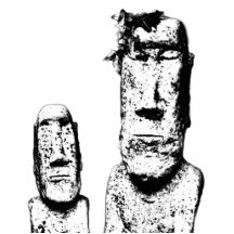 Two Stone Heads (the Eds) Photo Sculpture