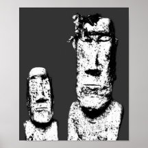 Two Stone Heads (the Eds) poster print
