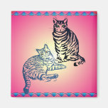 Two Tabby Cats Magnets