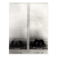 Two views of the construction of the Eiffel 2 Postcards