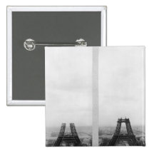 Two views of the construction of the Eiffel Pinback Buttons